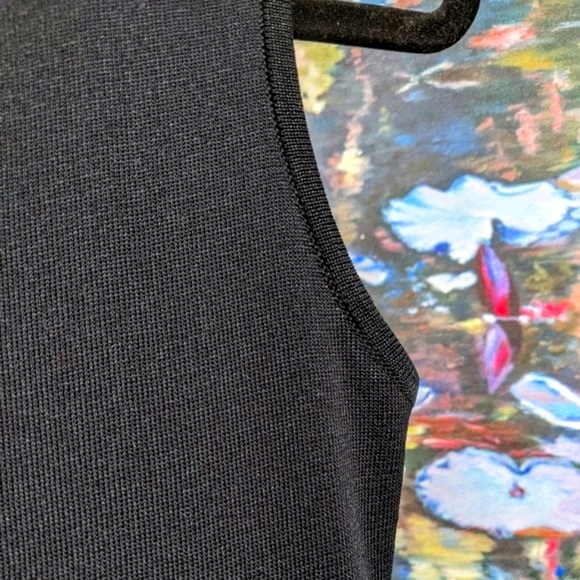 Minimalistic Black Sleeveless Long Midi Dress - Picture 5 of 7